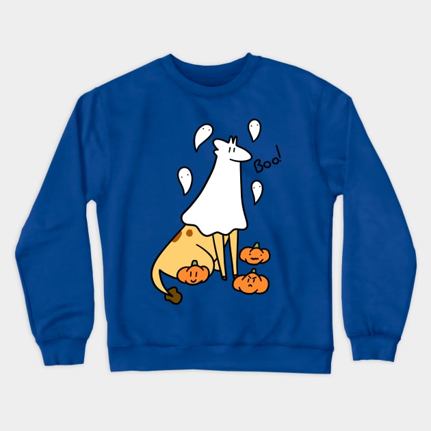 Spooky Ghost Giraffe Crewneck Sweatshirt by saradaboru